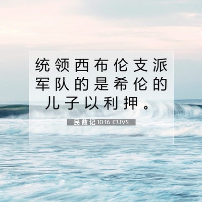 Picture 07 - 民 数 记 10:16 CUVS - 统 领 西 布 伦 支 派 军 队 的 是 希 - Bible Verse Picture