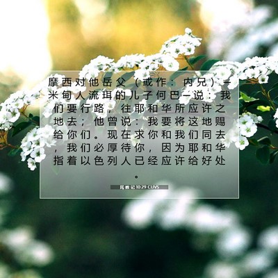 Picture 07 - 民 数 记 10:29 CUVS - 摩 西 对 他 岳 父 （ 或 作 ： 内 兄 - Bible Verse Picture