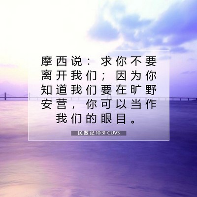 Picture 07 - 民 数 记 10:31 CUVS - 摩 西 说 ： 求 你 不 要 离 开 我 们 - Bible Verse Picture