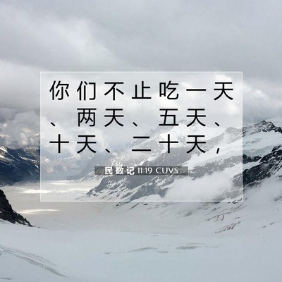Picture 07 - 民 数 记 11:19 CUVS - 你 们 不 止 吃 一 天 、 两 天 、 五 - Bible Verse Picture