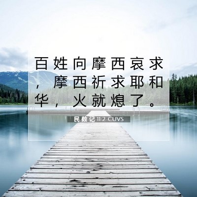 Picture 07 - 民 数 记 11:2 CUVS - 百 姓 向 摩 西 哀 求 ， 摩 西 祈 求 - Bible Verse Picture