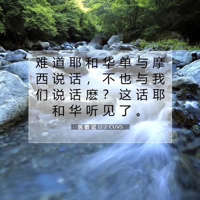 Picture 07 - 民 数 记 12:2 CUVS - 难 道 耶 和 华 单 与 摩 西 说 话 ， - Bible Verse Picture