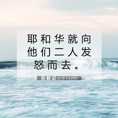 Picture 07 - 民 数 记 12:9 CUVS - 耶 和 华 就 向 他 们 二 人 发 怒 而 - Bible Verse Picture