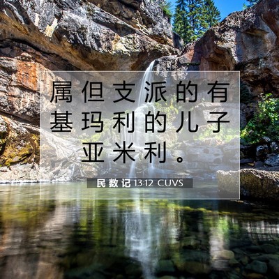 Picture 07 - 民 数 记 13:12 CUVS - 属 但 支 派 的 有 基 玛 利 的 儿 子 - Bible Verse Picture
