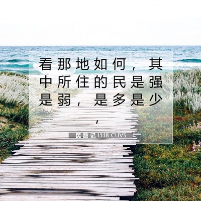 Picture 07 - 民 数 记 13:18 CUVS - 看 那 地 如 何 ， 其 中 所 住 的 民 - Bible Verse Picture