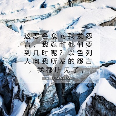 Picture 07 - 民 数 记 14:27 CUVS - 这 恶 会 众 向 我 发 怨 言 ， 我 忍 - Bible Verse Picture