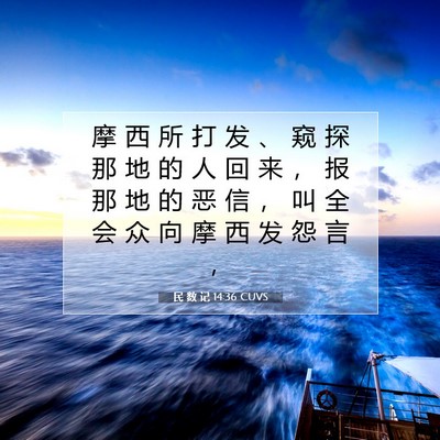 Picture 07 - 民 数 记 14:36 CUVS - 摩 西 所 打 发 、 窥 探 那 地 的 人 - Bible Verse Picture