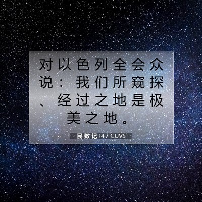 Picture 07 - 民 数 记 14:7 CUVS - 对 以 色 列 全 会 众 说 ： 我 们 所 - Bible Verse Picture