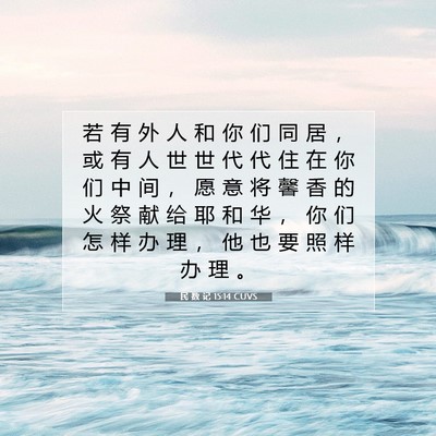 Picture 07 - 民 数 记 15:14 CUVS - 若 有 外 人 和 你 们 同 居 ， 或 有 - Bible Verse Picture