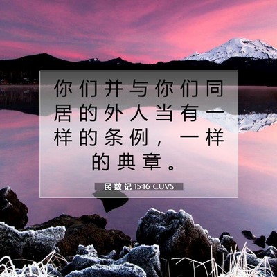 Picture 07 - 民 数 记 15:16 CUVS - 你 们 并 与 你 们 同 居 的 外 人 当 - Bible Verse Picture