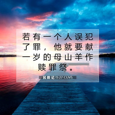 Picture 07 - 民 数 记 15:27 CUVS - 若 有 一 个 人 误 犯 了 罪 ， 他 就 - Bible Verse Picture