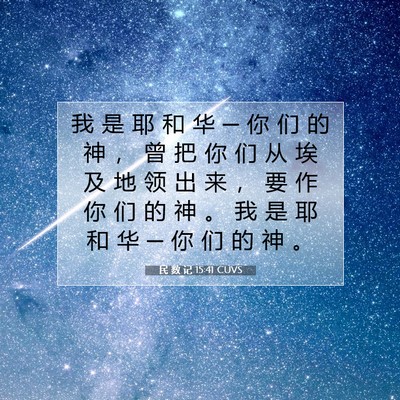 Picture 07 - 民 数 记 15:41 CUVS - 我 是 耶 和 华 ─ 你 们 的 神 ， 曾 - Bible Verse Picture