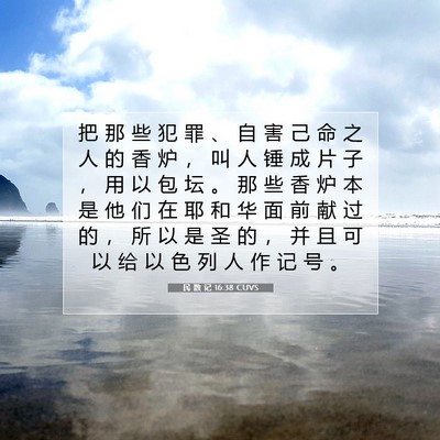 Picture 07 - 民 数 记 16:38 CUVS - 把 那 些 犯 罪 、 自 害 己 命 之 人 - Bible Verse Picture