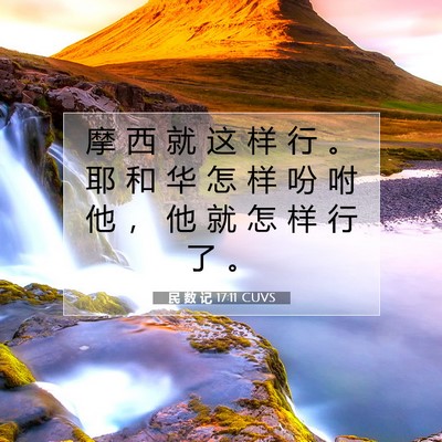 Picture 07 - 民 数 记 17:11 CUVS - 摩 西 就 这 样 行 。 耶 和 华 怎 样 - Bible Verse Picture