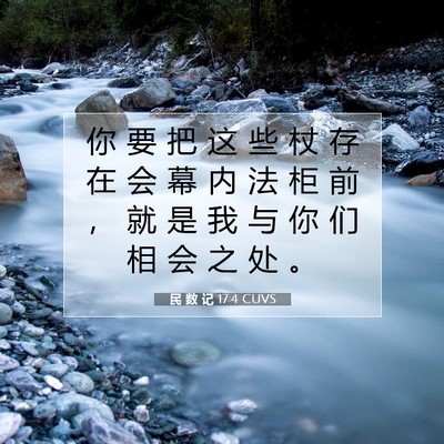 Picture 07 - 民 数 记 17:4 CUVS - 你 要 把 这 些 杖 存 在 会 幕 内 法 - Bible Verse Picture
