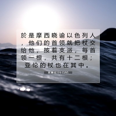 Picture 07 - 民 数 记 17:6 CUVS - 於 是 摩 西 晓 谕 以 色 列 人 ， 他 - Bible Verse Picture