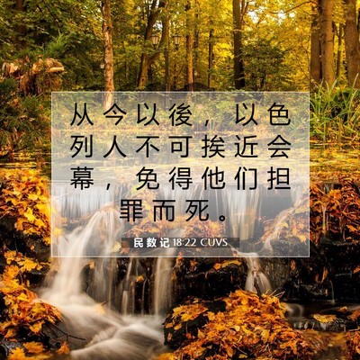 Picture 07 - 民 数 记 18:22 CUVS - 从 今 以 後 ， 以 色 列 人 不 可 挨 - Bible Verse Picture