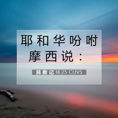 Picture 07 - 民 数 记 18:25 CUVS - 耶 和 华 吩 咐 摩 西 说 - Bible Verse Picture