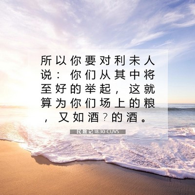 Picture 07 - 民 数 记 18:30 CUVS - 所 以 你 要 对 利 未 人 说 ： 你 们 - Bible Verse Picture