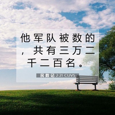 Picture 07 - 民 数 记 2:21 CUVS - 他 军 队 被 数 的 ， 共 有 三 万 二 - Bible Verse Picture