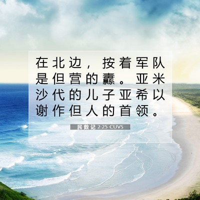 Picture 07 - 民 数 记 2:25 CUVS - 在 北 边 ， 按 着 军 队 是 但 营 的 - Bible Verse Picture