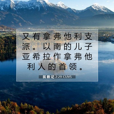 Picture 07 - 民 数 记 2:29 CUVS - 又 有 拿 弗 他 利 支 派 。 以 南 的 - Bible Verse Picture