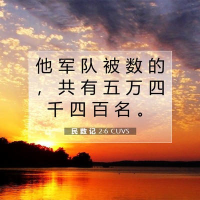 Picture 07 - 民 数 记 2:6 CUVS - 他 军 队 被 数 的 ， 共 有 五 万 四 - Bible Verse Picture