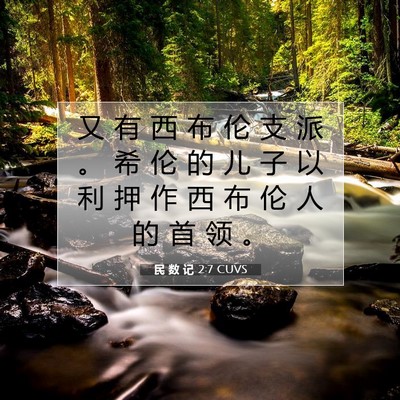 Picture 07 - 民 数 记 2:7 CUVS - 又 有 西 布 伦 支 派 。 希 伦 的 儿 - Bible Verse Picture