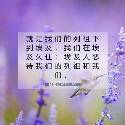 Picture 07 - 民 数 记 20:15 CUVS - 就 是 我 们 的 列 祖 下 到 埃 及 ， - Bible Verse Picture