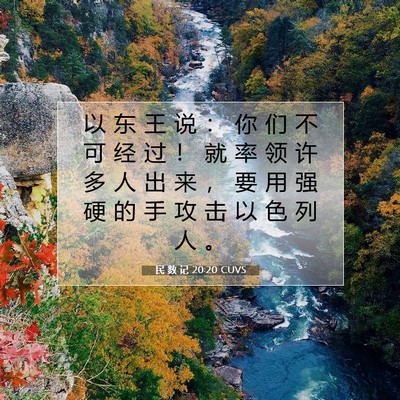 Picture 07 - 民 数 记 20:20 CUVS - 以 东 王 说 ： 你 们 不 可 经 过 ！ - Bible Verse Picture