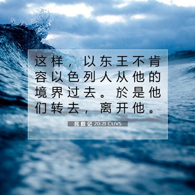 Picture 07 - 民 数 记 20:21 CUVS - 这 样 ， 以 东 王 不 肯 容 以 色 列 - Bible Verse Picture