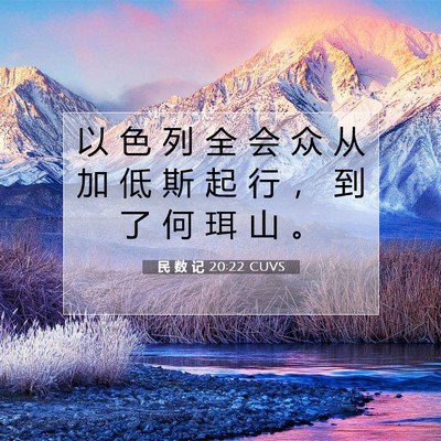 Picture 07 - 民 数 记 20:22 CUVS - 以 色 列 全 会 众 从 加 低 斯 起 行 - Bible Verse Picture