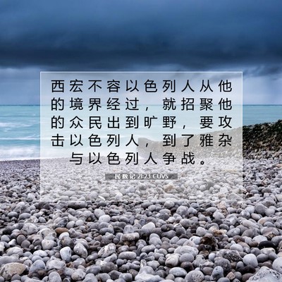 Picture 07 - 民 数 记 21:23 CUVS - 西 宏 不 容 以 色 列 人 从 他 的 境 - Bible Verse Picture