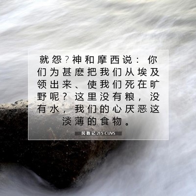 Picture 07 - 民 数 记 21:5 CUVS - 就 怨 ? 神 和 摩 西 说 ： 你 们 为 甚 - Bible Verse Picture