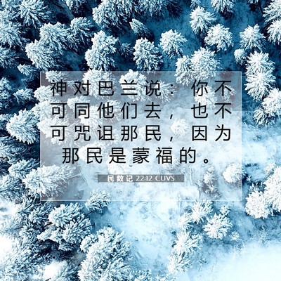 Picture 07 - 民 数 记 22:12 CUVS - 神 对 巴 兰 说 ： 你 不 可 同 他 们 - Bible Verse Picture