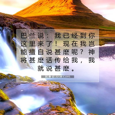 Picture 07 - 民 数 记 22:38 CUVS - 巴 兰 说 ： 我 已 经 到 你 这 里 来 - Bible Verse Picture
