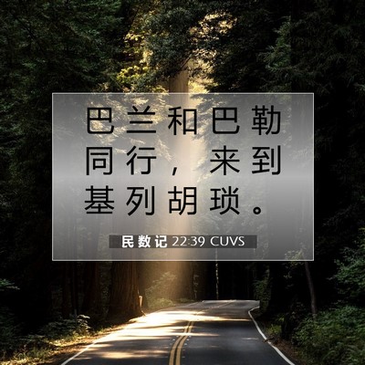 Picture 07 - 民 数 记 22:39 CUVS - 巴 兰 和 巴 勒 同 行 ， 来 到 基 列 - Bible Verse Picture