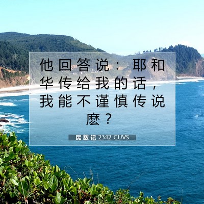 Picture 07 - 民 数 记 23:12 CUVS - 他 回 答 说 ： 耶 和 华 传 给 我 的 - Bible Verse Picture