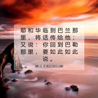 Picture 07 - 民 数 记 23:16 CUVS - 耶 和 华 临 到 巴 兰 那 里 ， 将 话 - Bible Verse Picture