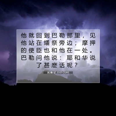 Picture 07 - 民 数 记 23:17 CUVS - 他 就 回 到 巴 勒 那 里 ， 见 他 站 - Bible Verse Picture