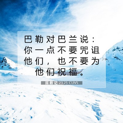 Picture 07 - 民 数 记 23:25 CUVS - 巴 勒 对 巴 兰 说 ： 你 一 点 不 要 - Bible Verse Picture