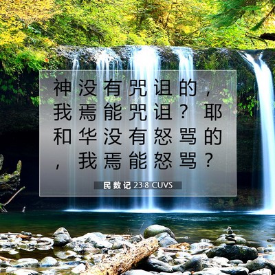 Picture 07 - 民 数 记 23:8 CUVS - 神 没 有 咒 诅 的 ， 我 焉 能 咒 诅 - Bible Verse Picture