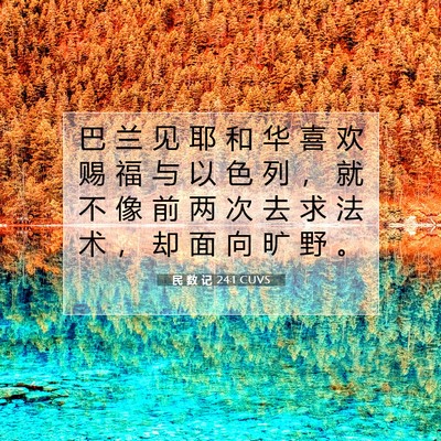 Picture 07 - 民 数 记 24:1 CUVS - 巴 兰 见 耶 和 华 喜 欢 赐 福 与 以 - Bible Verse Picture