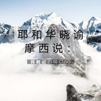Picture 07 - 民 数 记 25:10 CUVS - 耶 和 华 晓 谕 摩 西 说 - Bible Verse Picture