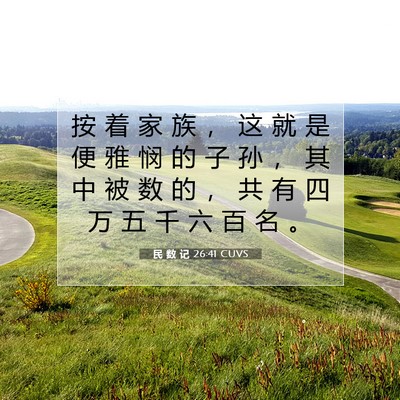 Picture 07 - 民 数 记 26:41 CUVS - 按 着 家 族 ， 这 就 是 便 雅 悯 的 - Bible Verse Picture