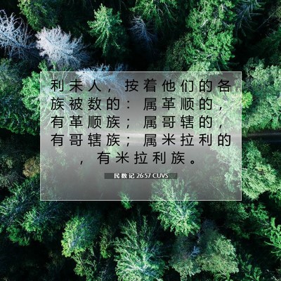 Picture 07 - 民 数 记 26:57 CUVS - 利 未 人 ， 按 着 他 们 的 各 族 被 - Bible Verse Picture
