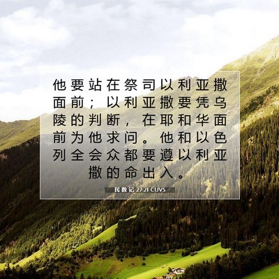 Picture 07 - 民 数 记 27:21 CUVS - 他 要 站 在 祭 司 以 利 亚 撒 面 前 - Bible Verse Picture