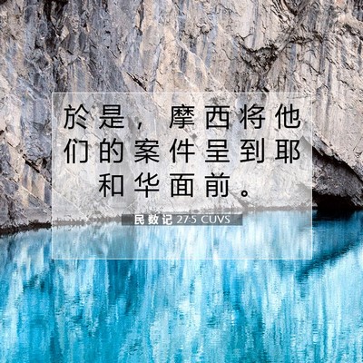 Picture 07 - 民 数 记 27:5 CUVS - 於 是 ， 摩 西 将 他 们 的 案 件 呈 - Bible Verse Picture