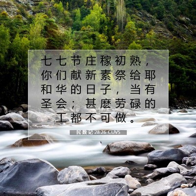 Picture 07 - 民 数 记 28:26 CUVS - 七 七 节 庄 稼 初 熟 ， 你 们 献 新 - Bible Verse Picture