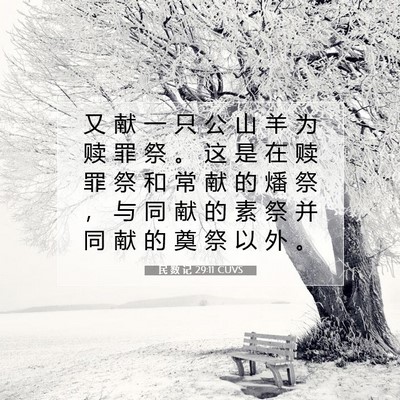 Picture 07 - 民 数 记 29:11 CUVS - 又 献 一 只 公 山 羊 为 赎 罪 祭 。 - Bible Verse Picture